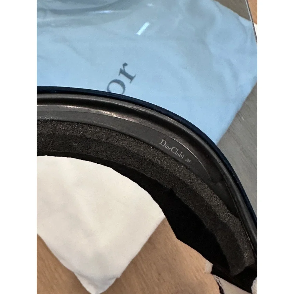 Christian Dior Club1 J'ADIOR Blue Visor Sunglasses Black White Logo Strap